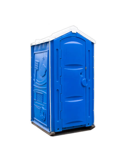 blue dry closet with a white roof. isolated image on white background