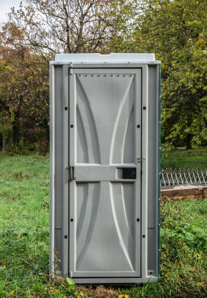 public portable bio toilets in youth park, bucharest, romania.